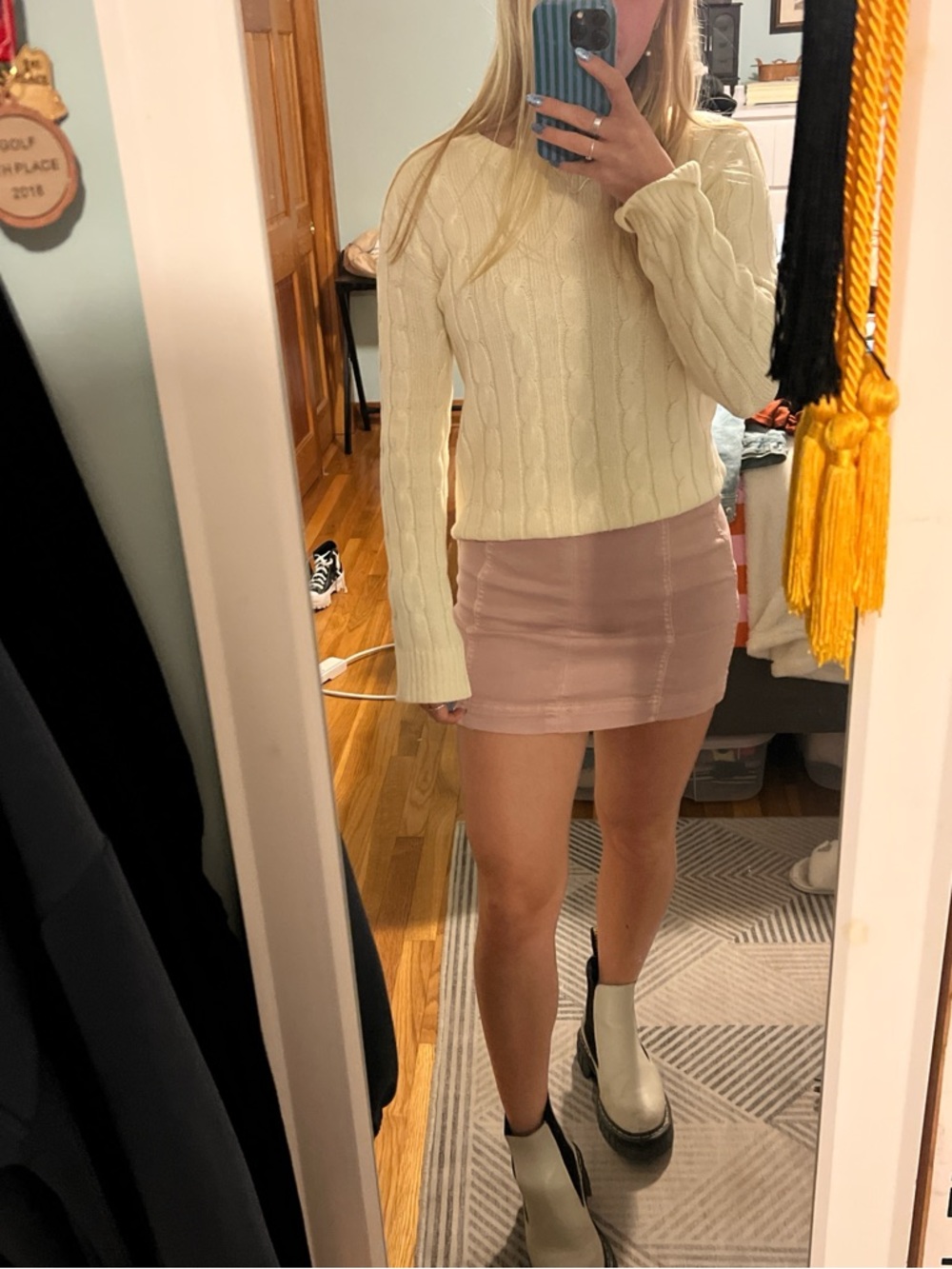 wild fable Blush Pink Denim Mini Skirt